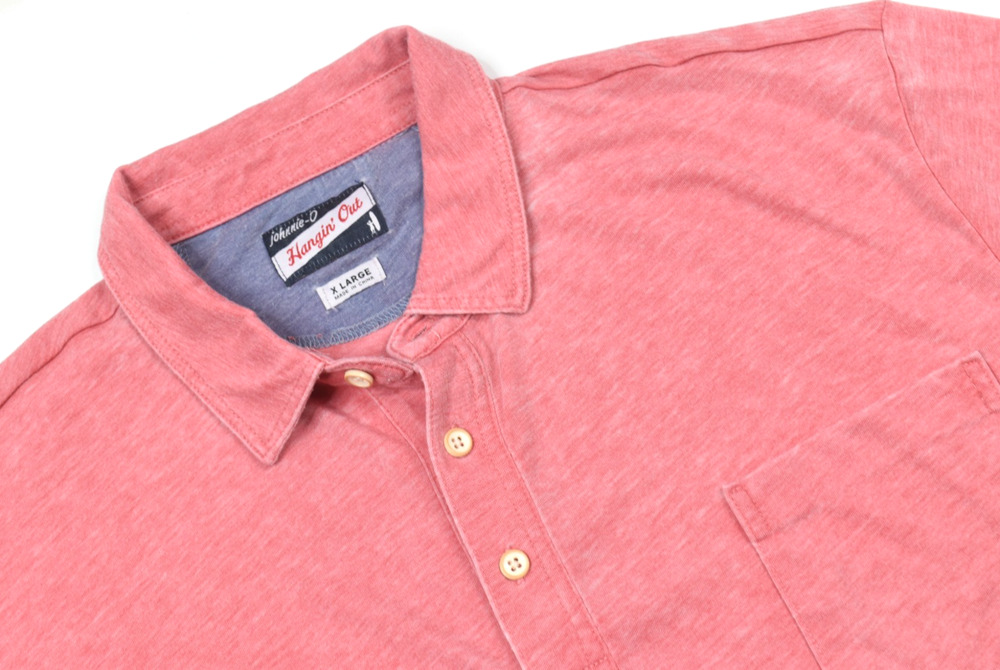 Johnnie-O Burn-out Polo Shirt Mens XL Red Short Sleeve Pullover Lightweight NEW